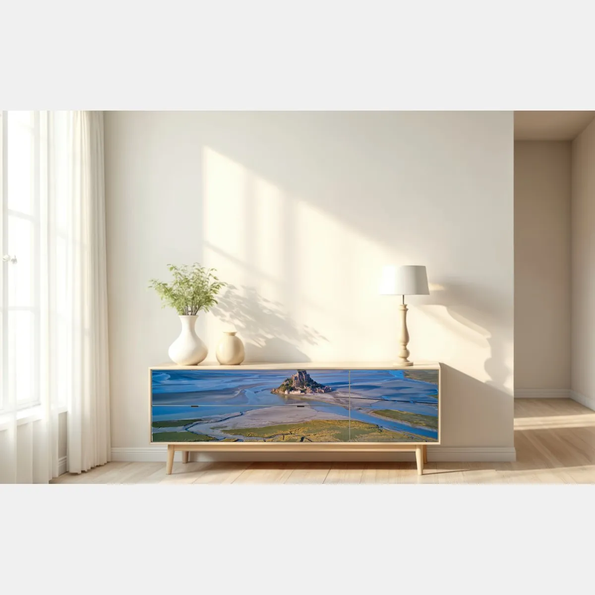 Naklejka repozycjonowalna Mont Saint-Michel widok z lotu ptaka – Wallissimo® Naklejka repozycjonowalna Mont Saint-Michel widok z lotu ptaka – Wallissimo®