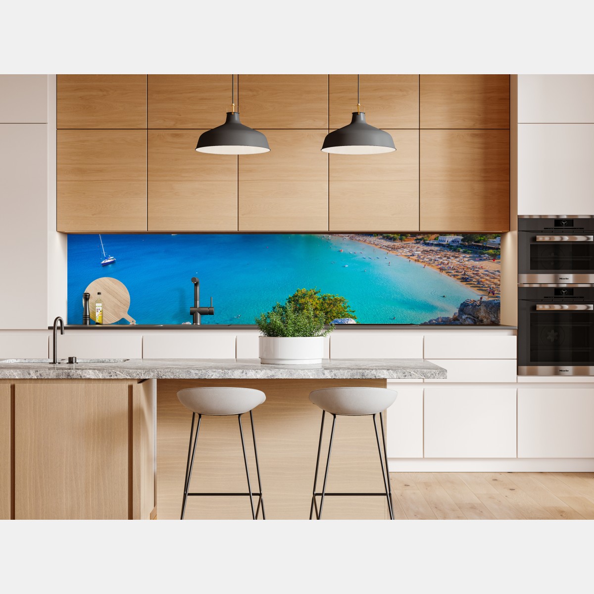 Naklejka repozycjonowalna turkusowa zatoka w Lindos, Rodos – Wallissimo® Naklejka repozycjonowalna turkusowa zatoka w Lindos, Rodos – Wallissimo®