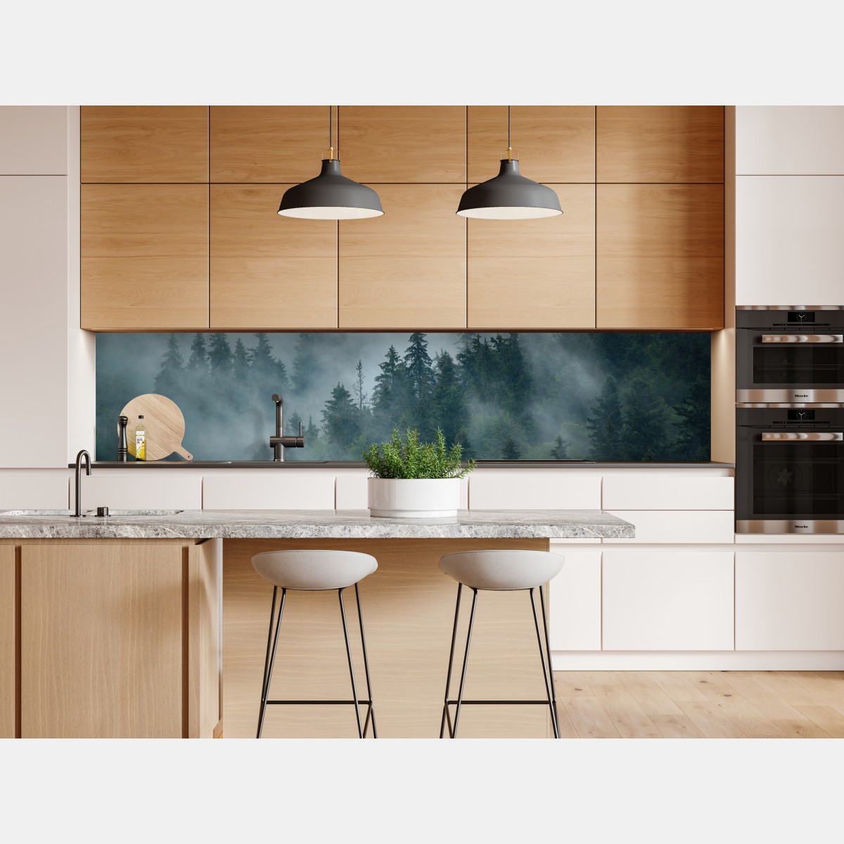 Naklejka repozycjonowalna mglisty iglasty las – Wallissimo® Naklejka repozycjonowalna mglisty iglasty las – Wallissimo®