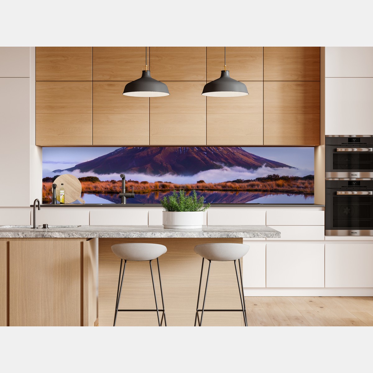 Naklejka repozycjonowalna majestatyczne odbicie góry o wschodzie słońca – Wallissimo® Naklejka repozycjonowalna majestatyczne odbicie góry o wschodzie słońca – Wallissimo®