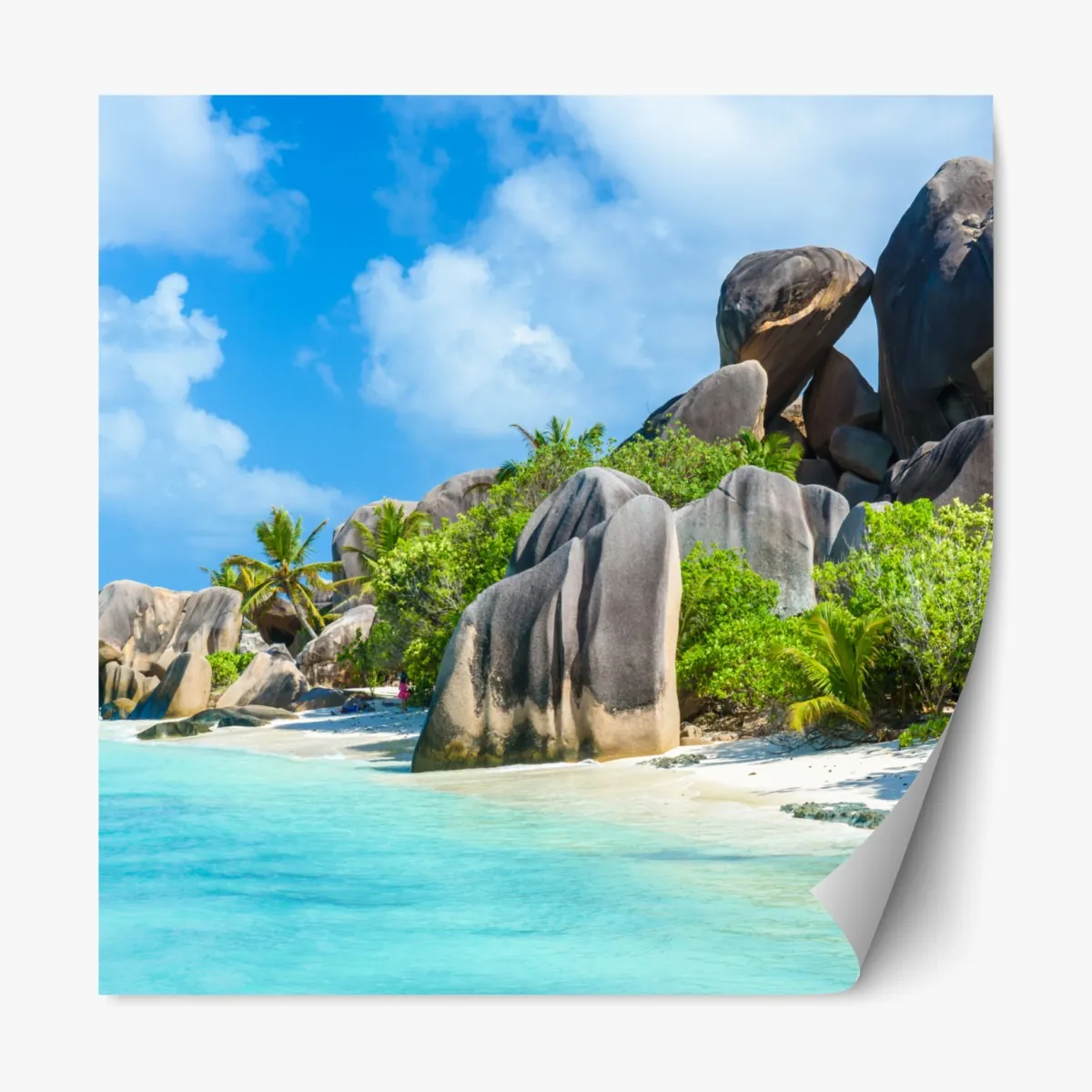Naklejka repozycjonowalna plaża Anse Source d'Argent, La Digue – Wallissimo® Naklejka repozycjonowalna plaża Anse Source d'Argent, La Digue – Wallissimo®