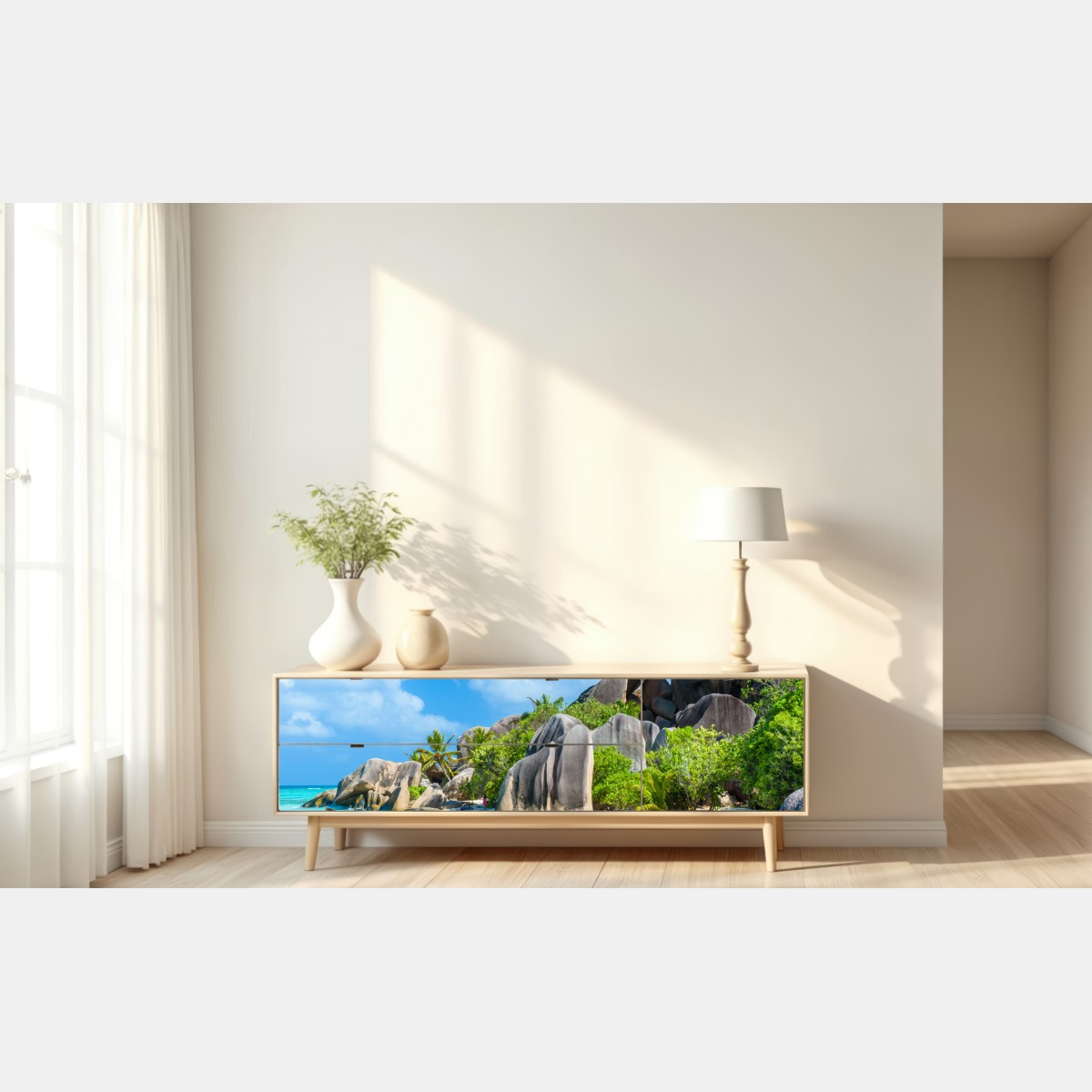 Naklejka repozycjonowalna plaża Anse Source d'Argent, La Digue – Wallissimo® Naklejka repozycjonowalna plaża Anse Source d'Argent, La Digue – Wallissimo®