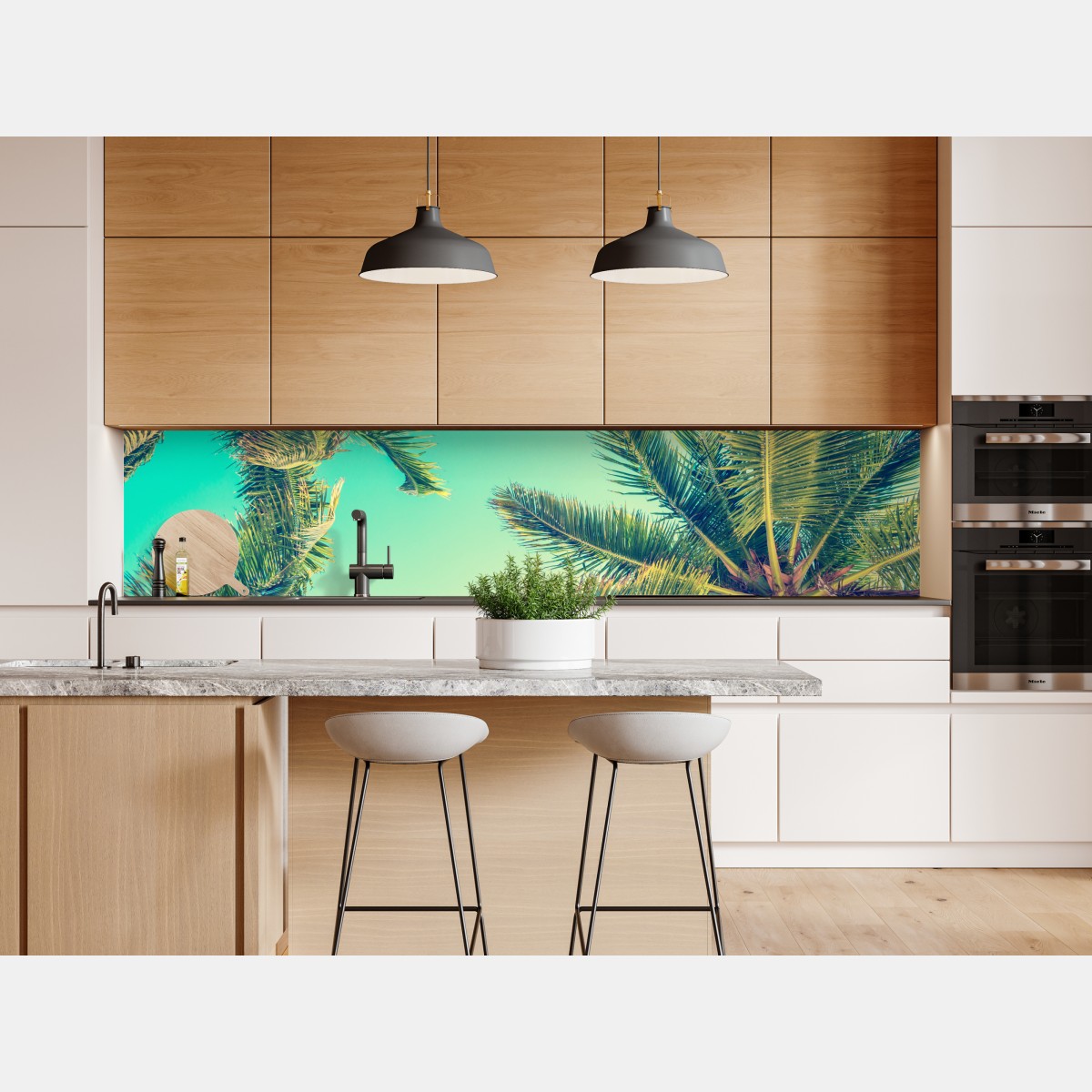 Naklejka repozycjonowalna vintage turkusowy baldachim palm – Wallissimo® Naklejka repozycjonowalna vintage turkusowy baldachim palm – Wallissimo®