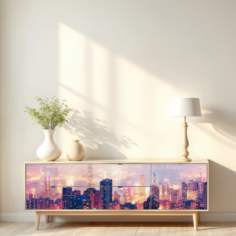 Naklejka repozycjonowalna Hongkong nocna panorama z Victoria Peak – Wallissimo® Naklejka repozycjonowalna Hongkong nocna panorama z Victoria Peak – Wallissimo®