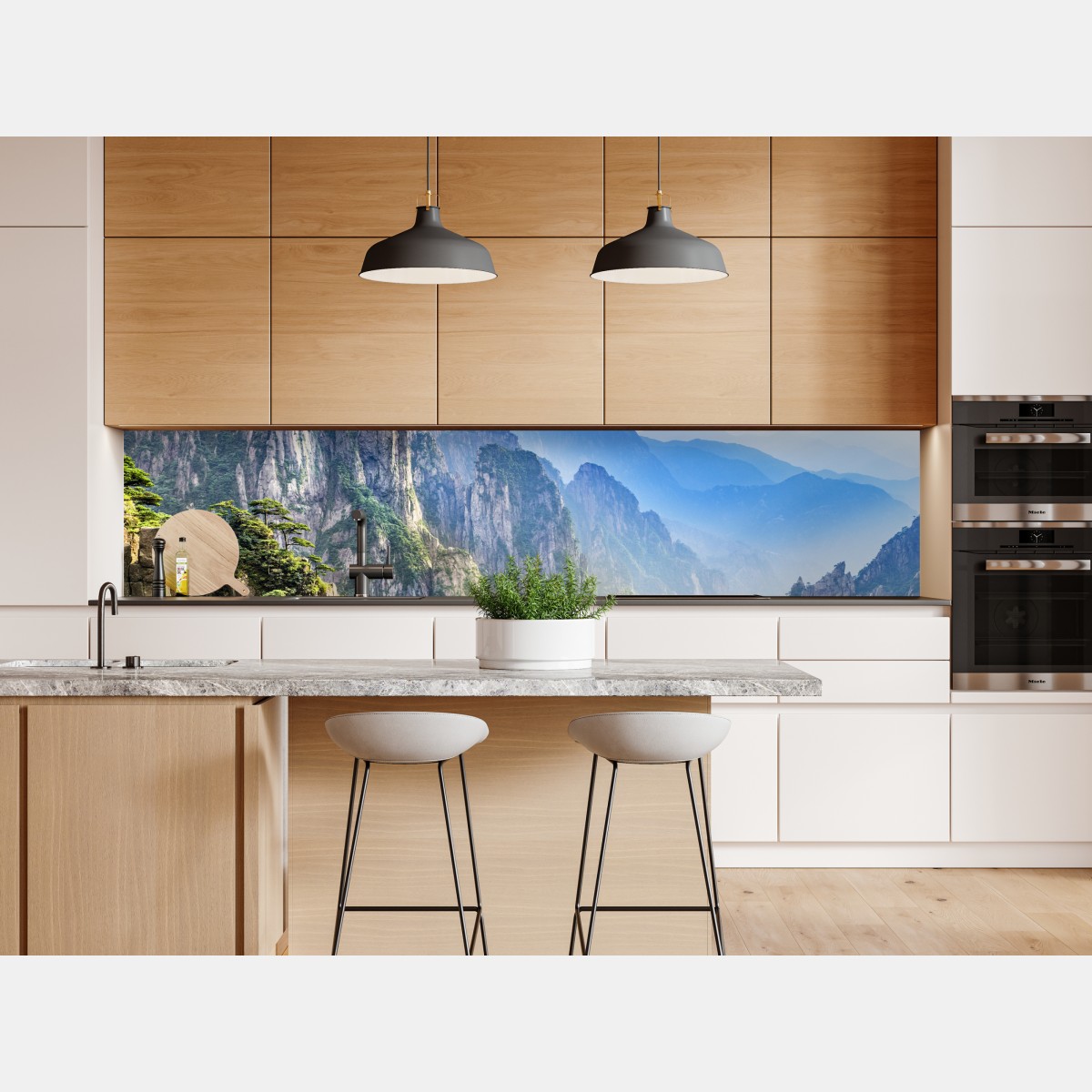 Naklejka repozycjonowalna mglista panorama górska – Wallissimo® Naklejka repozycjonowalna mglista panorama górska – Wallissimo®