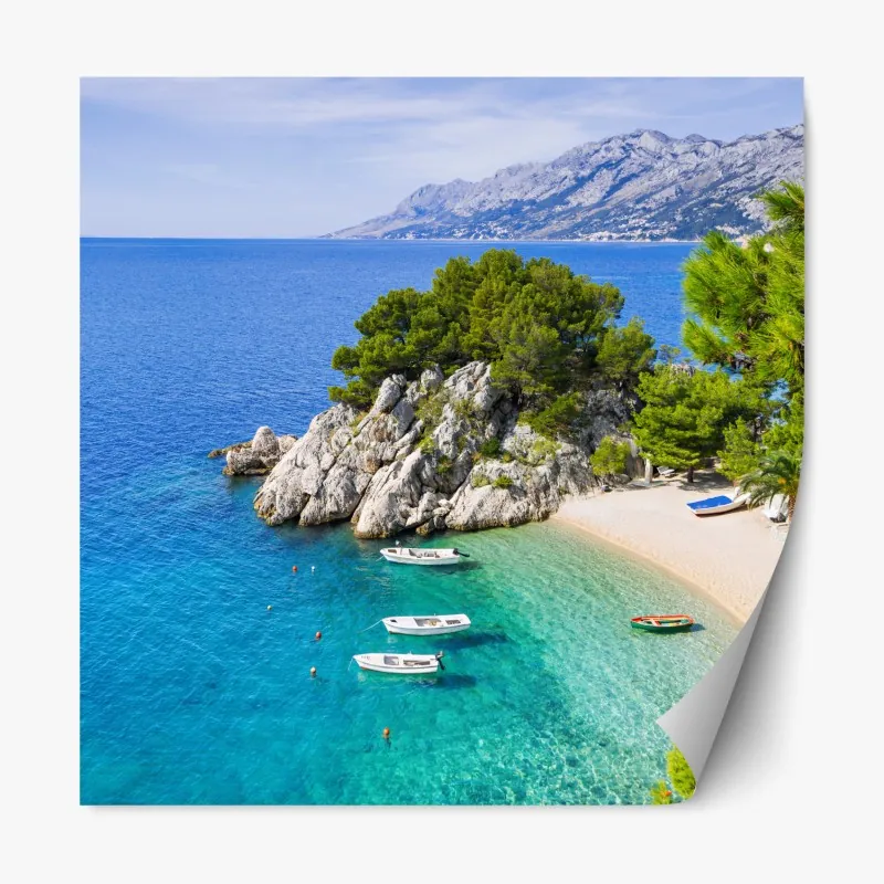 Naklejka repozycjonowalna słoneczny port śródziemnomorski – Wallissimo®