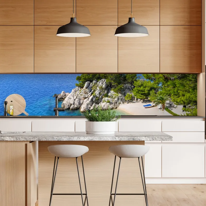 Naklejka repozycjonowalna słoneczny port śródziemnomorski – Wallissimo®