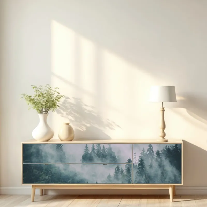 Naklejka repozycjonowalna spokojny botaniczny wzór lotosu – Wallissimo®