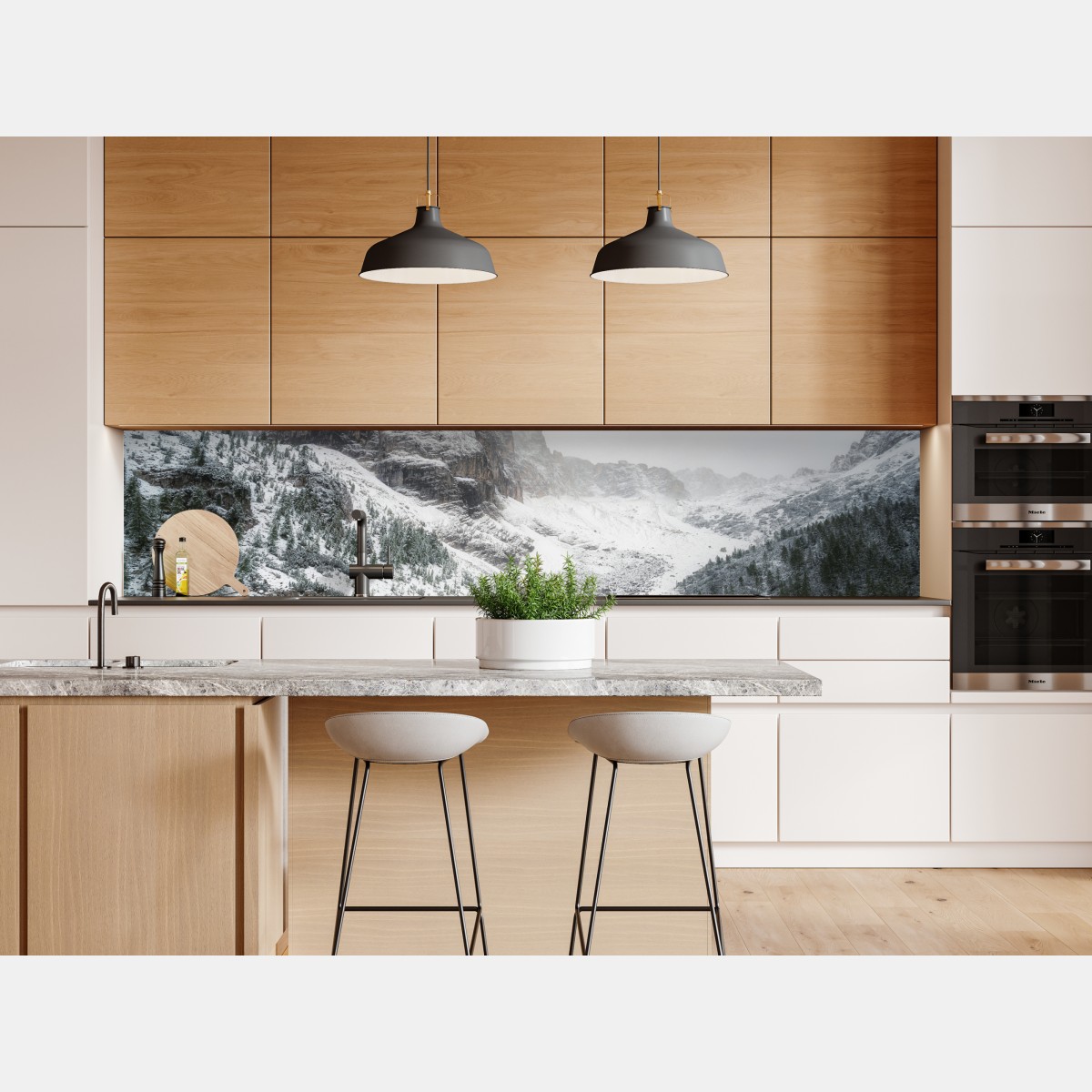 Naklejka repozycjonowalna turkusowe jezioro alpejskie pod ośnieżonymi szczytami – Wallissimo® Naklejka repozycjonowalna turkusowe jezioro alpejskie pod ośnieżonymi szczytami – Wallissimo®