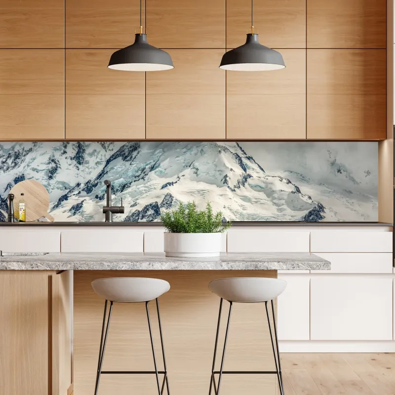 Naklejka repozycjonowalna śnieżny szczyt z lodowcem – Wallissimo® Naklejka repozycjonowalna śnieżny szczyt z lodowcem – Wallissimo®