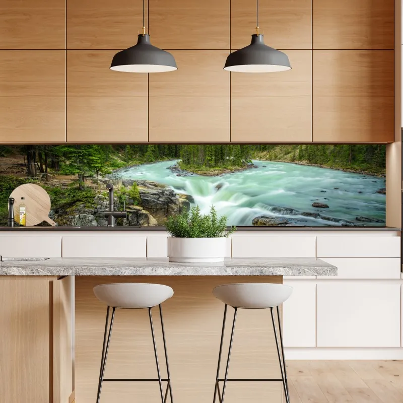 Naklejka repozycjonowalna złoty wzór liści na białym tle – Wallissimo®