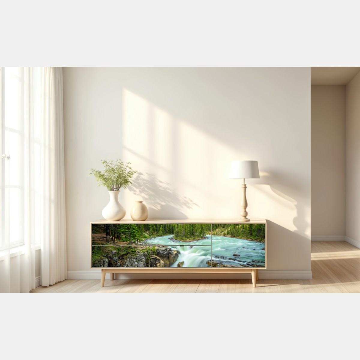 Naklejka repozycjonowalna mglisty wąwóz przy Upper Sunwapta Falls, Jasper National Park – Wallissimo® Naklejka repozycjonowalna mglisty wąwóz przy Upper Sunwapta Falls, Jasper National Park – Wallissimo®