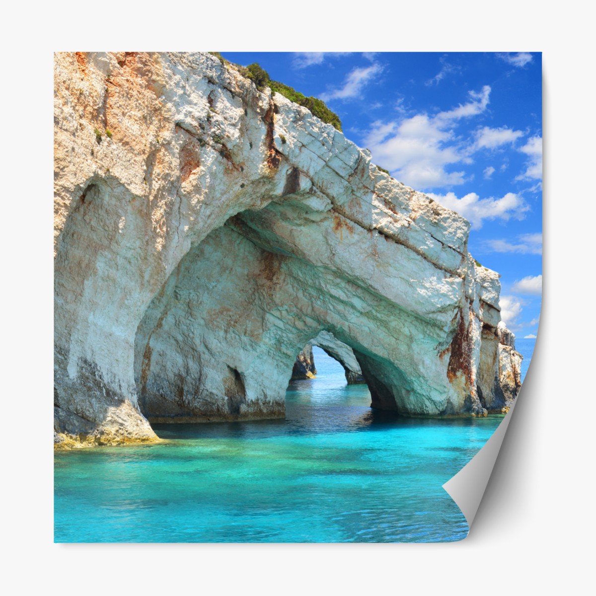 Repositionable sticker blue caves of Zakynthos