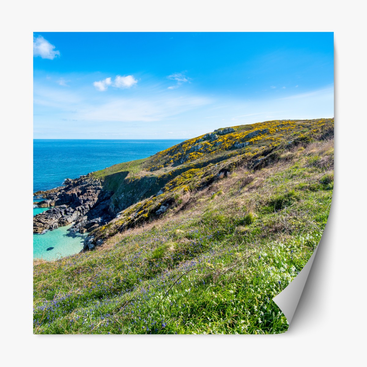 Repositionable sticker coastal footpath toward Hor Point, St Ives