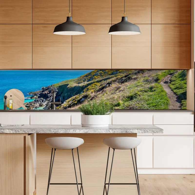 Naklejka repozycjonowalna beżowy liściasty wzór botaniczny – Wallissimo®