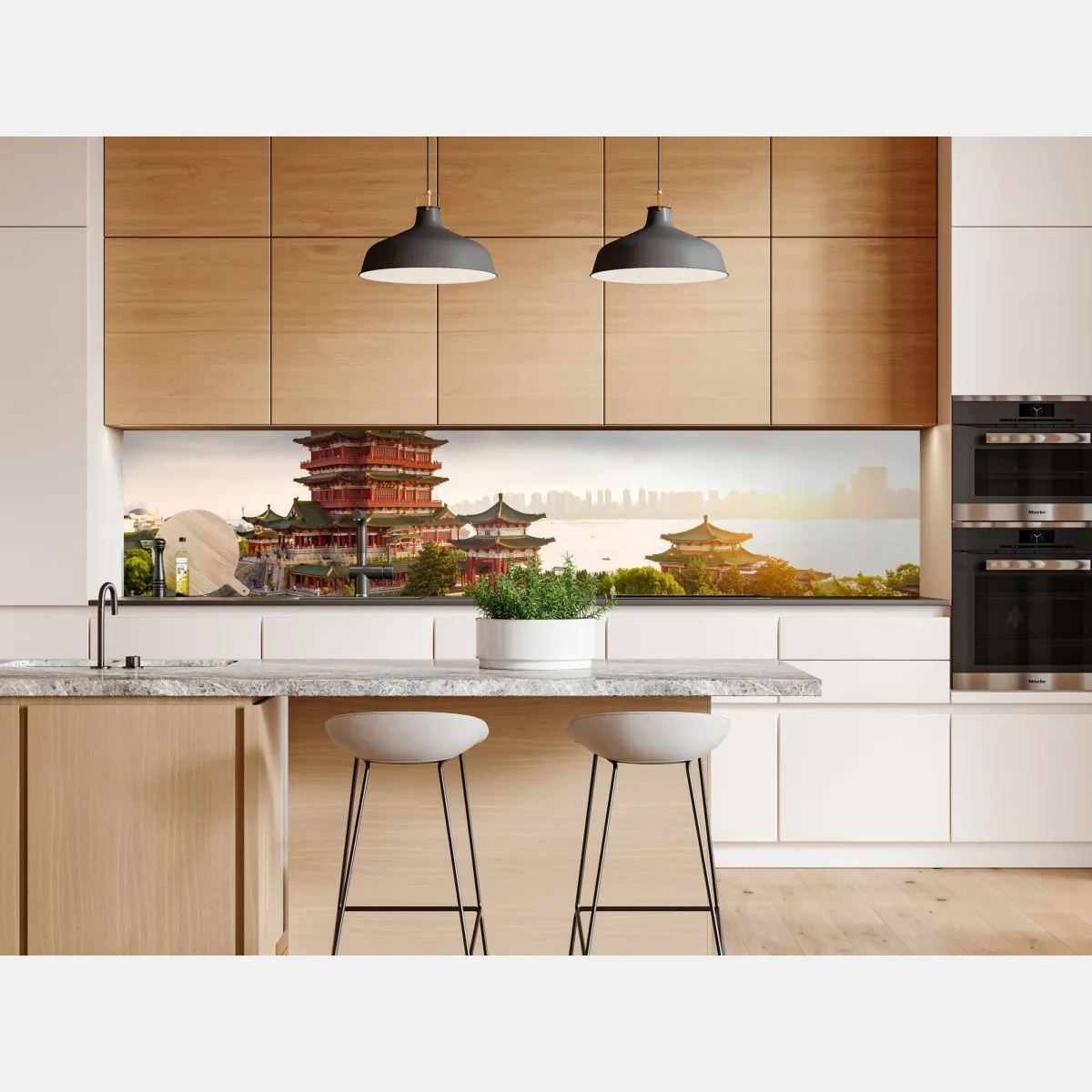 Naklejka repozycjonowalna Pawilon Tengwang o wschodzie słońca – Wallissimo® Naklejka repozycjonowalna Pawilon Tengwang o wschodzie słońca – Wallissimo®