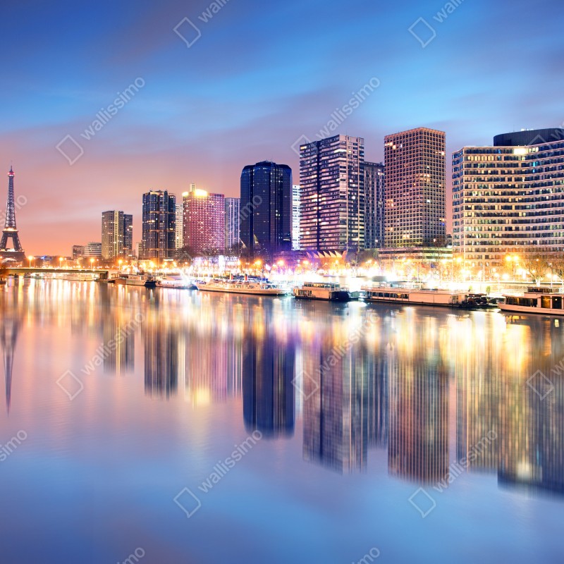 Naklejka repozycjonowalna Paryż panorama o zmierzchu – Wallissimo® Naklejka repozycjonowalna Paryż panorama o zmierzchu – Wallissimo®