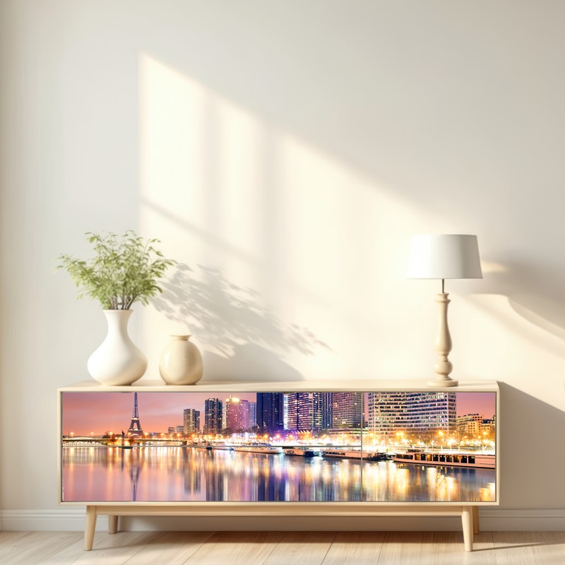 Naklejka repozycjonowalna Paryż panorama o zmierzchu – Wallissimo® Naklejka repozycjonowalna Paryż panorama o zmierzchu – Wallissimo®