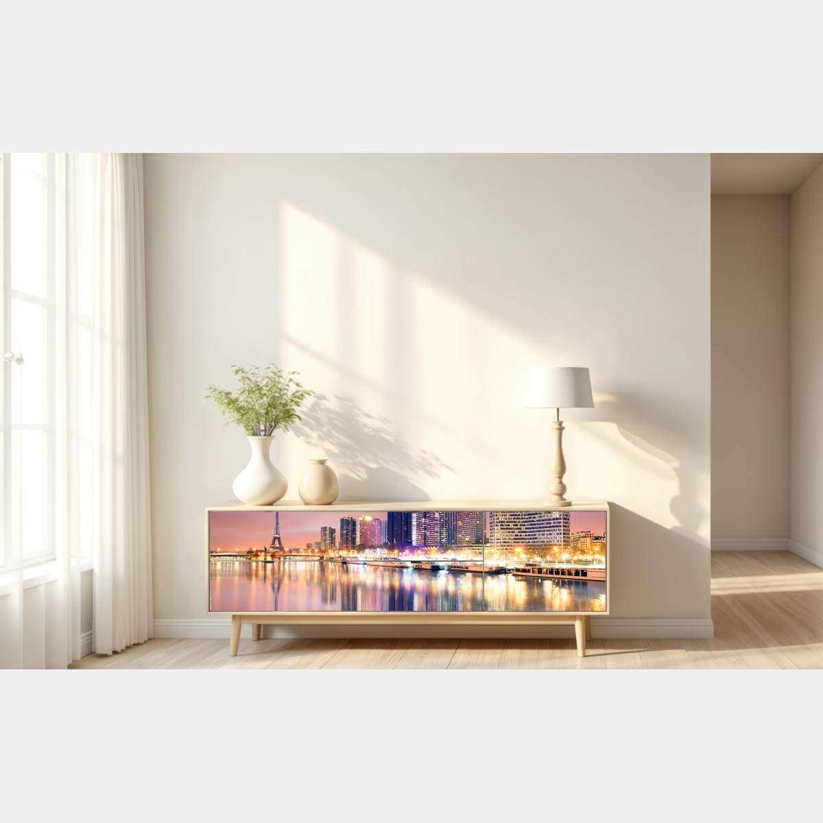 Naklejka repozycjonowalna Paryż panorama o zmierzchu – Wallissimo® Naklejka repozycjonowalna Paryż panorama o zmierzchu – Wallissimo®