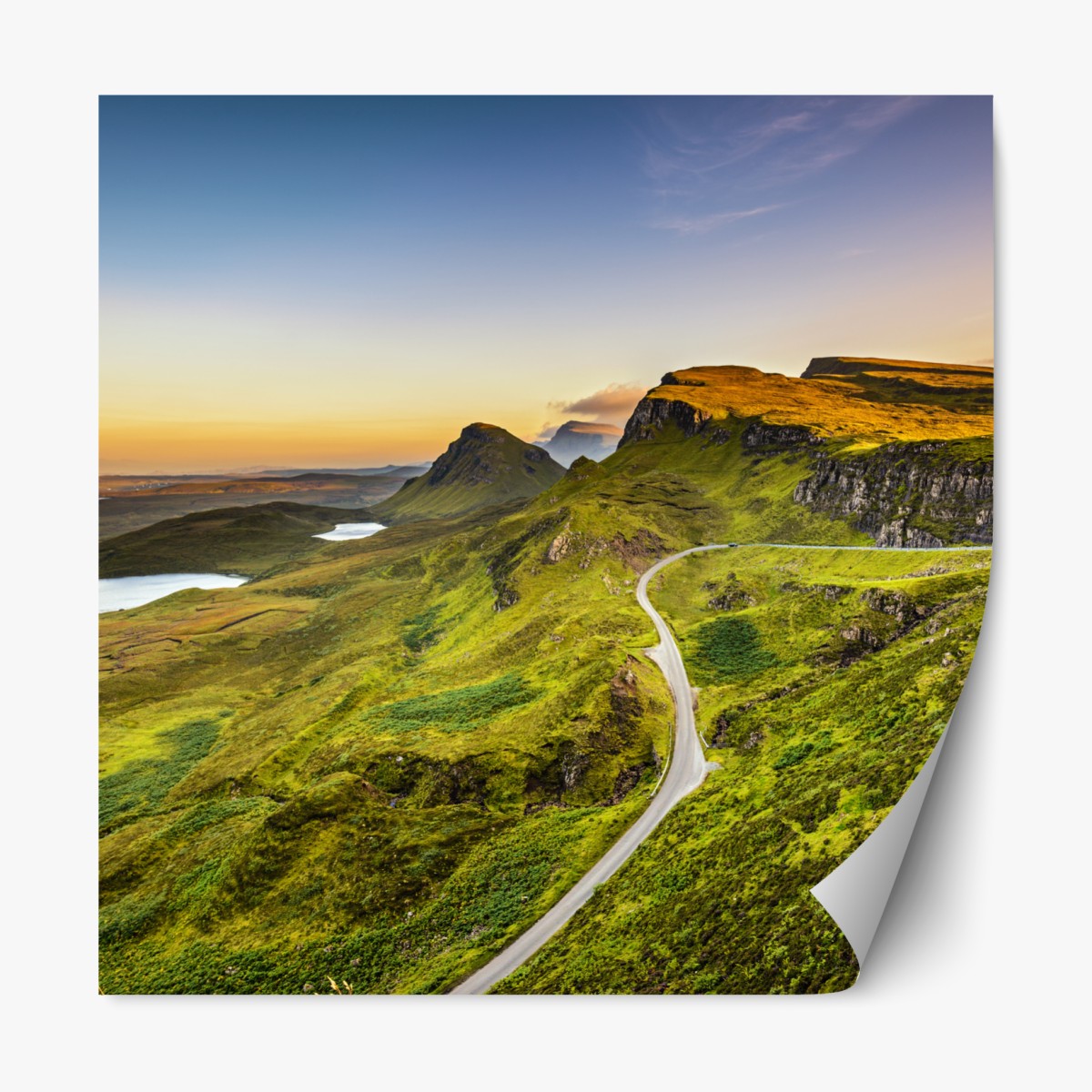 Repositionable sticker sunset over Quiraing, Isle of Skye