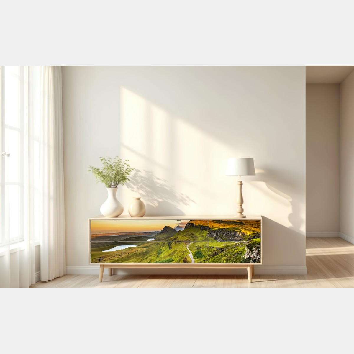 Naklejka repozycjonowalna zachód słońca nad Quiraing, Isle of Skye – Wallissimo® Naklejka repozycjonowalna zachód słońca nad Quiraing, Isle of Skye – Wallissimo®