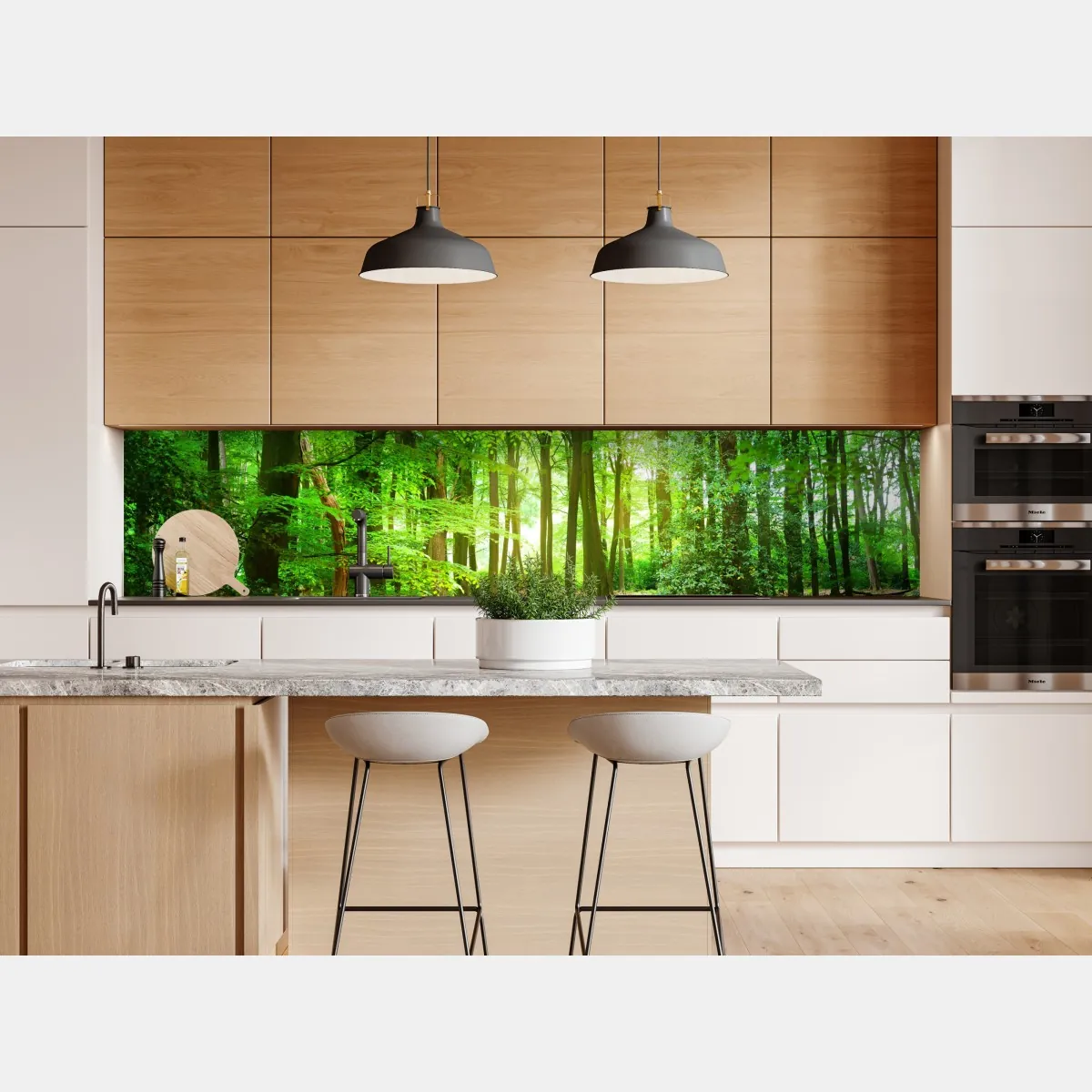 Naklejka repozycjonowalna słoneczny zielony las – Wallissimo® Naklejka repozycjonowalna słoneczny zielony las – Wallissimo®