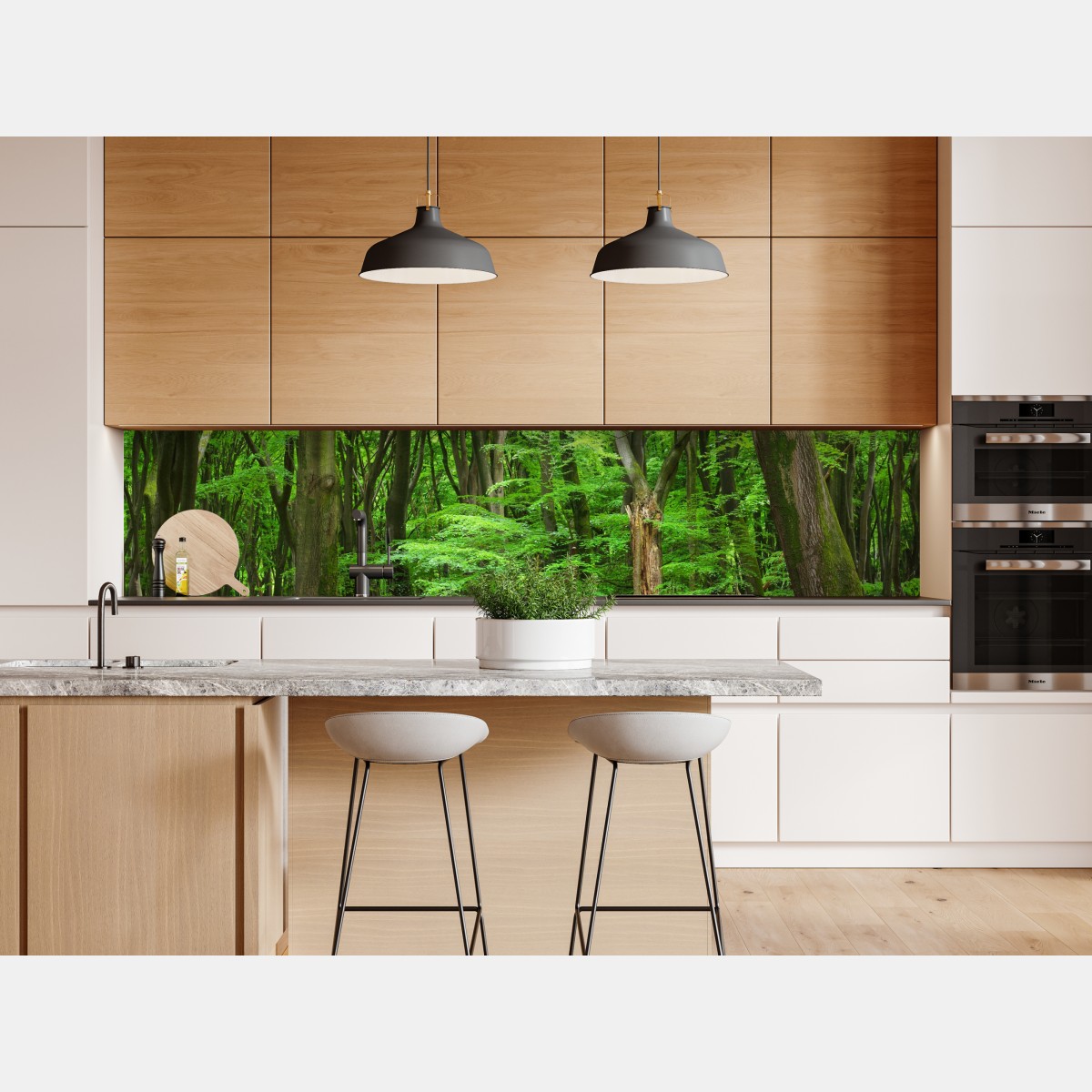 Naklejka repozycjonowalna spokojna zielona korona lasu – Wallissimo® Naklejka repozycjonowalna spokojna zielona korona lasu – Wallissimo®