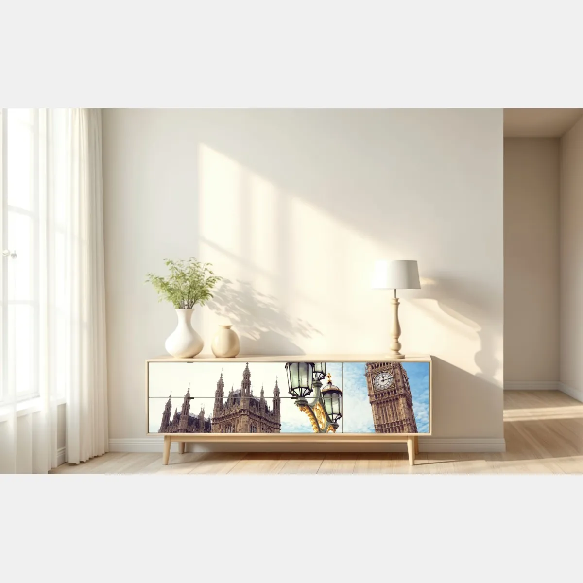 Naklejka repozycjonowalna Big Ben i Pałac Westminsterski w Londynie – Wallissimo® Naklejka repozycjonowalna Big Ben i Pałac Westminsterski w Londynie – Wallissimo®