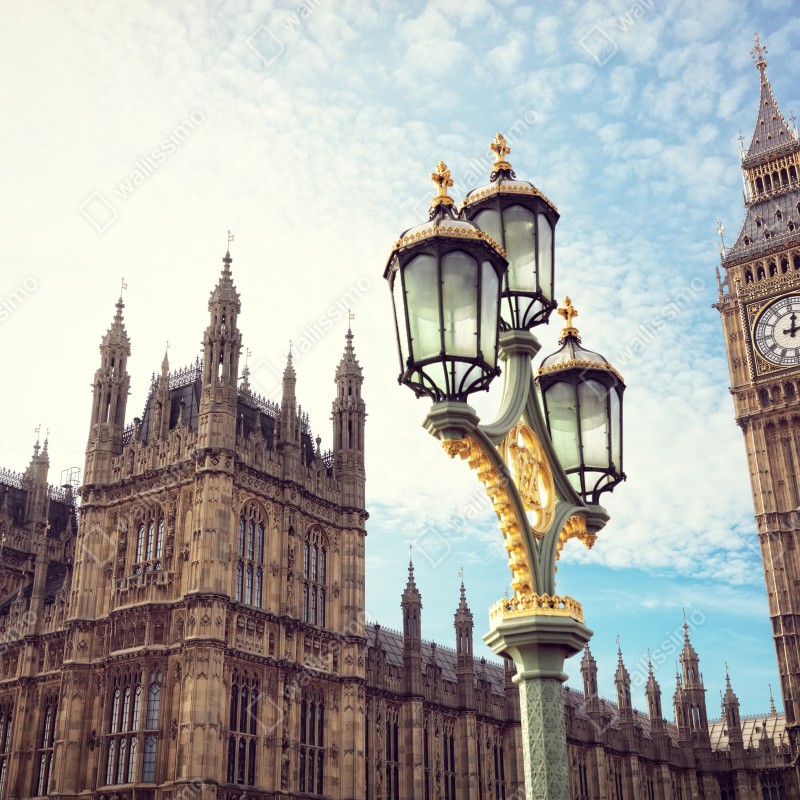 Naklejka repozycjonowalna Big Ben i Pałac Westminsterski w Londynie – Wallissimo® Naklejka repozycjonowalna Big Ben i Pałac Westminsterski w Londynie – Wallissimo®