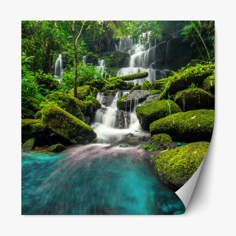 Naklejka repozycjonowalna delikatne różowe anemony i niebieski motyl – Wallissimo®