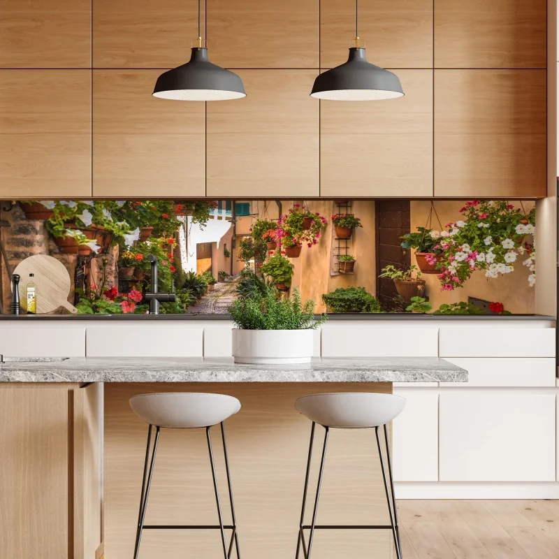 Naklejka repozycjonowalna słoneczna kwiatowa alejka w Umbrii – Wallissimo® Naklejka repozycjonowalna słoneczna kwiatowa alejka w Umbrii – Wallissimo®