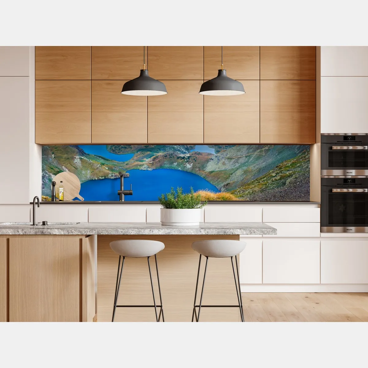 Naklejka repozycjonowalna alpejskie błękitne jeziora panorama – Wallissimo® Naklejka repozycjonowalna alpejskie błękitne jeziora panorama – Wallissimo®