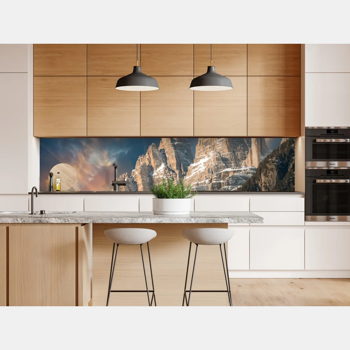 Naklejka repozycjonowalna dramatyczny zachód słońca nad Dolomitami – Wallissimo® Naklejka repozycjonowalna dramatyczny zachód słońca nad Dolomitami – Wallissimo®