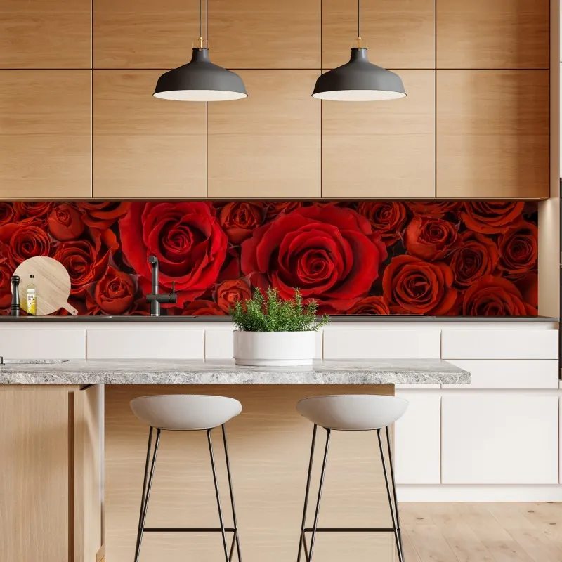 Naklejka repozycjonowalna bukiet czerwonych róż w zbliżeniu – Wallissimo® Naklejka repozycjonowalna bukiet czerwonych róż w zbliżeniu – Wallissimo®