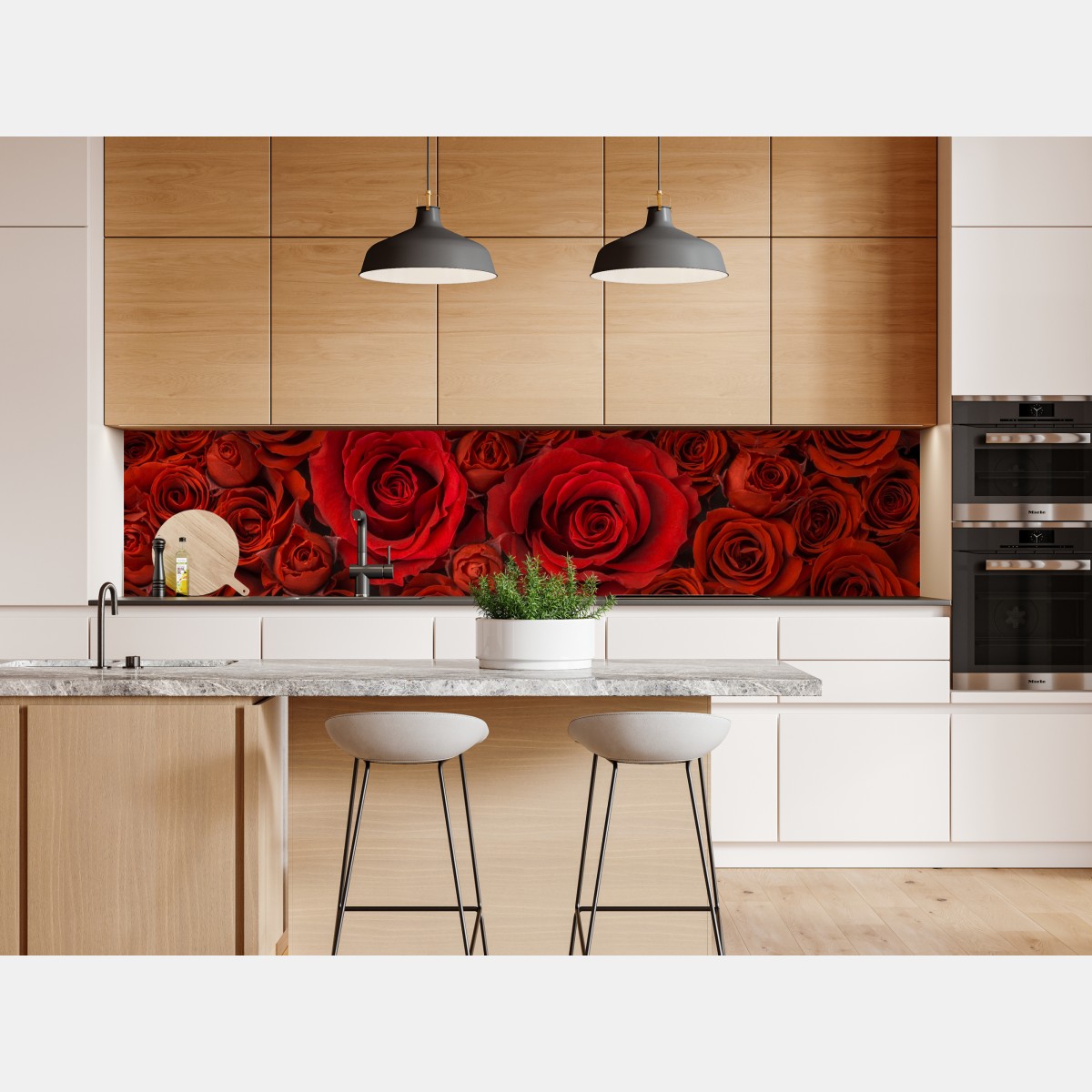 Naklejka repozycjonowalna bukiet czerwonych róż w zbliżeniu – Wallissimo® Naklejka repozycjonowalna bukiet czerwonych róż w zbliżeniu – Wallissimo®