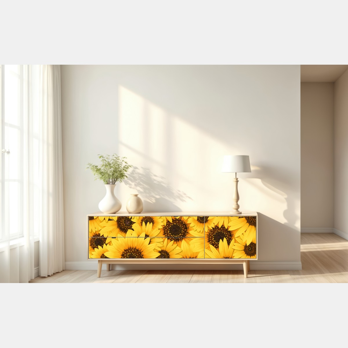 Naklejka repozycjonowalna złote słoneczniki – Wallissimo® Naklejka repozycjonowalna złote słoneczniki – Wallissimo®