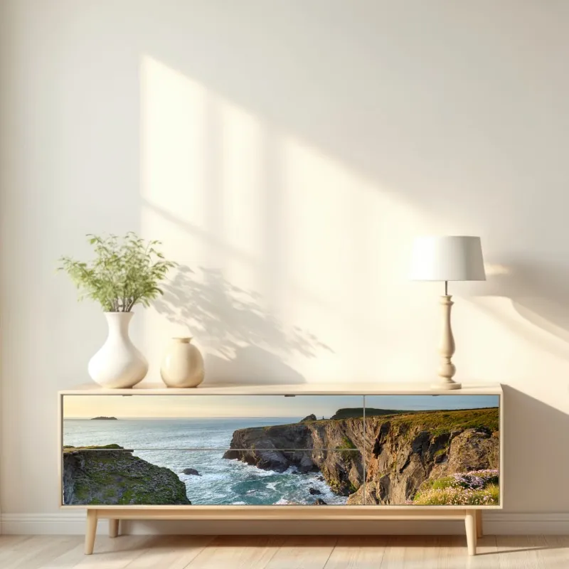 Naklejka repozycjonowalna zaczarowany zielony leśny strumień – Wallissimo®