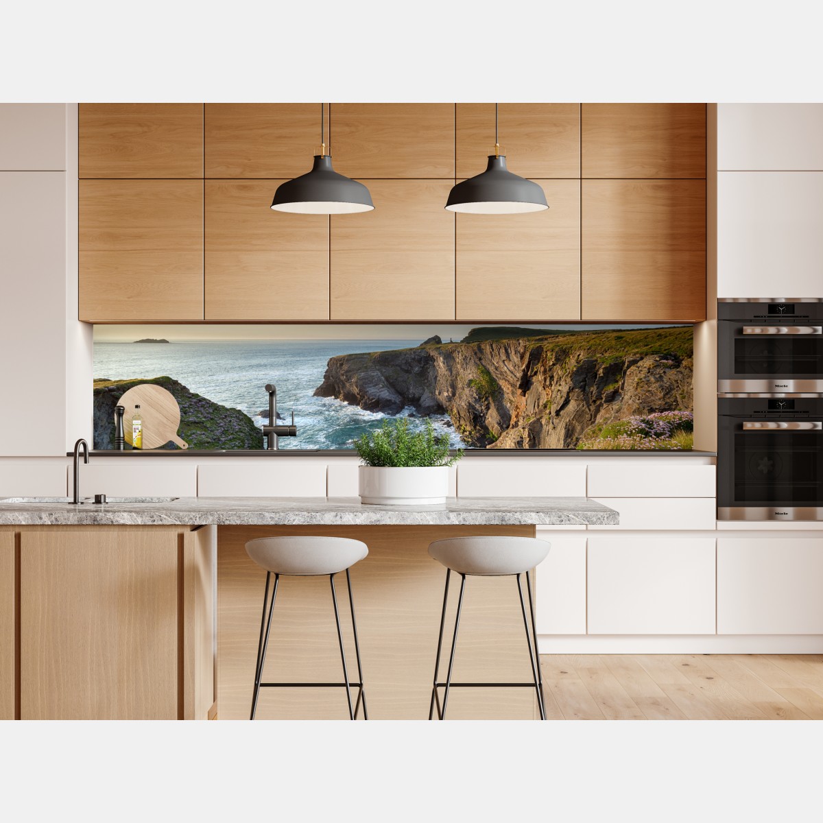 Naklejka repozycjonowalna klify wybrzeża o złotej godzinie – Wallissimo® Naklejka repozycjonowalna klify wybrzeża o złotej godzinie – Wallissimo®