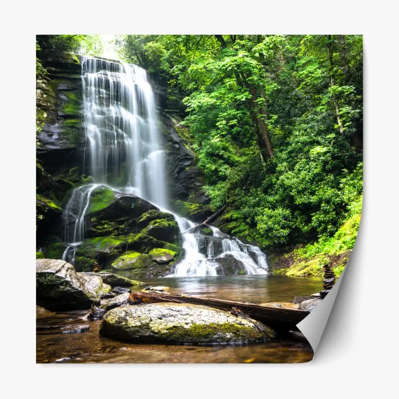 Naklejka repozycjonowalna żywy wzór hibiskusa w stylu retro – Wallissimo®