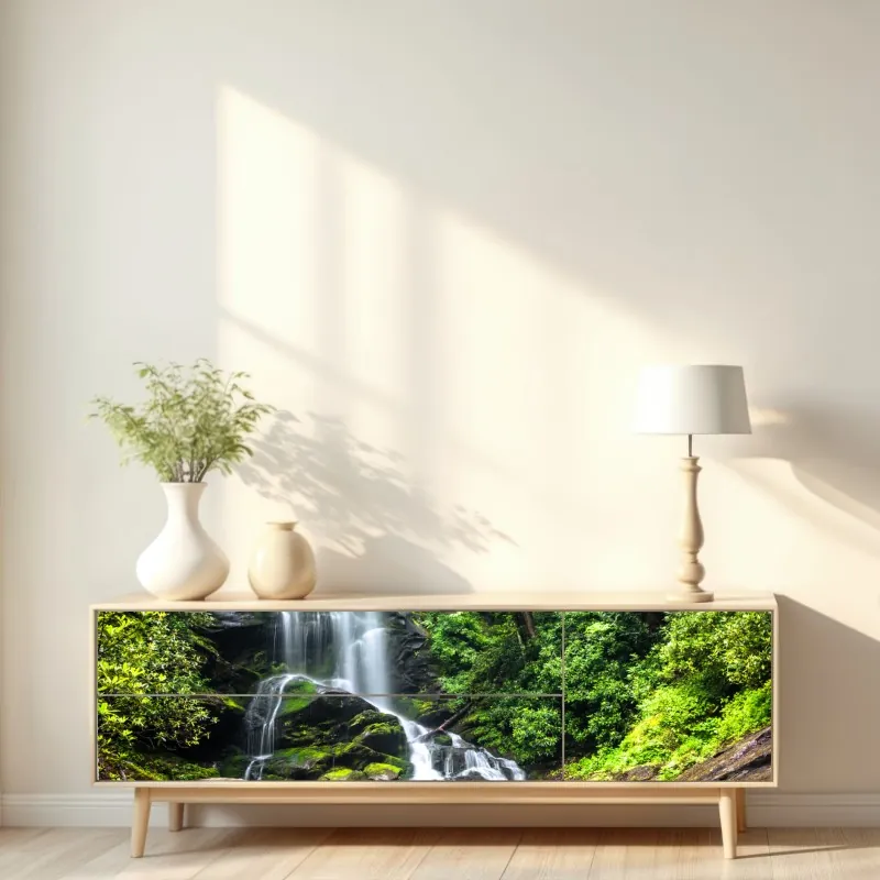 Naklejka repozycjonowalna żywy wzór hibiskusa w stylu retro – Wallissimo®