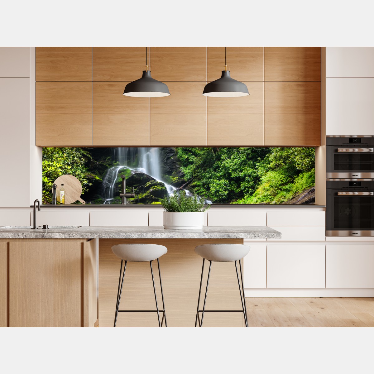 Naklejka repozycjonowalna spokojny wodospad w lesie – Wallissimo® Naklejka repozycjonowalna spokojny wodospad w lesie – Wallissimo®