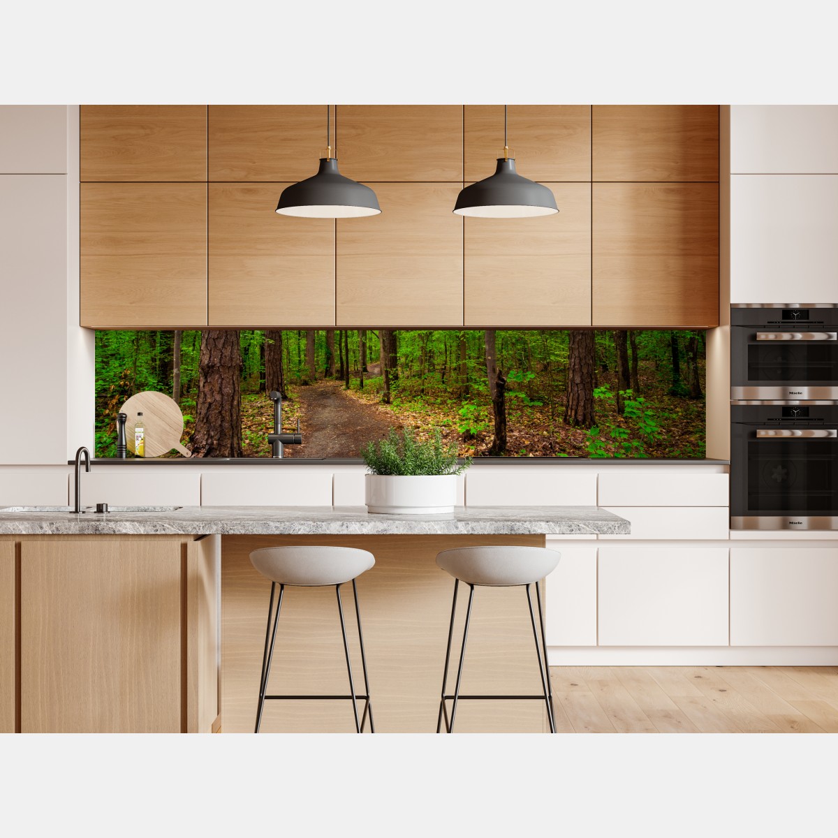 Naklejka repozycjonowalna spokojna zielona ścieżka leśna – Wallissimo® Naklejka repozycjonowalna spokojna zielona ścieżka leśna – Wallissimo®