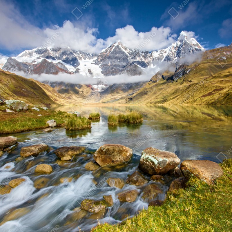 Naklejka repozycjonowalna majestatyczne alpejskie jezioro – Wallissimo® Naklejka repozycjonowalna majestatyczne alpejskie jezioro – Wallissimo®