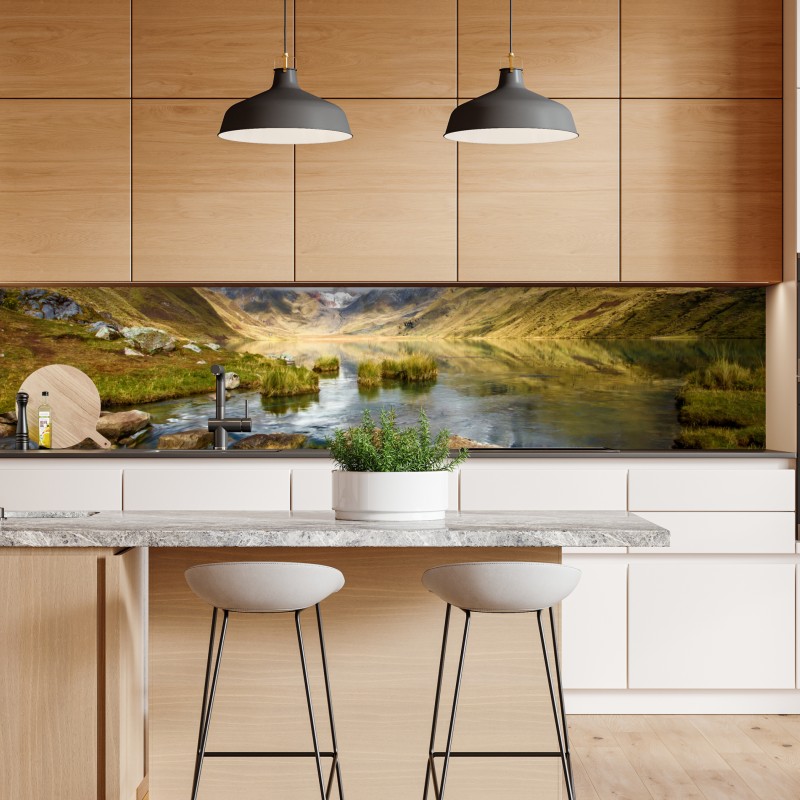 Naklejka repozycjonowalna majestatyczne alpejskie jezioro – Wallissimo® Naklejka repozycjonowalna majestatyczne alpejskie jezioro – Wallissimo®