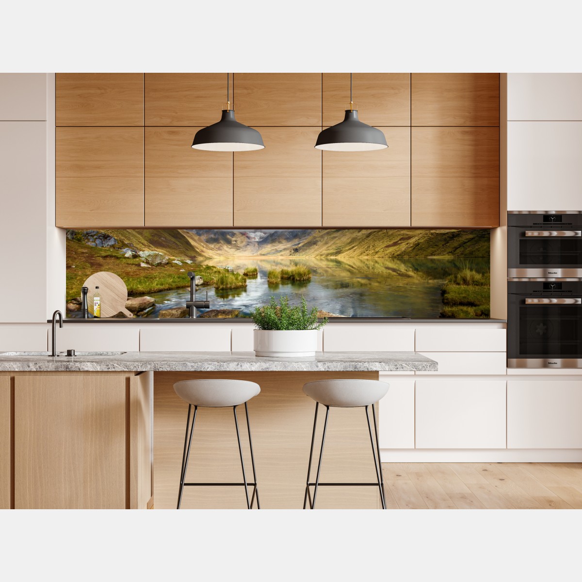 Naklejka repozycjonowalna majestatyczne alpejskie jezioro – Wallissimo® Naklejka repozycjonowalna majestatyczne alpejskie jezioro – Wallissimo®