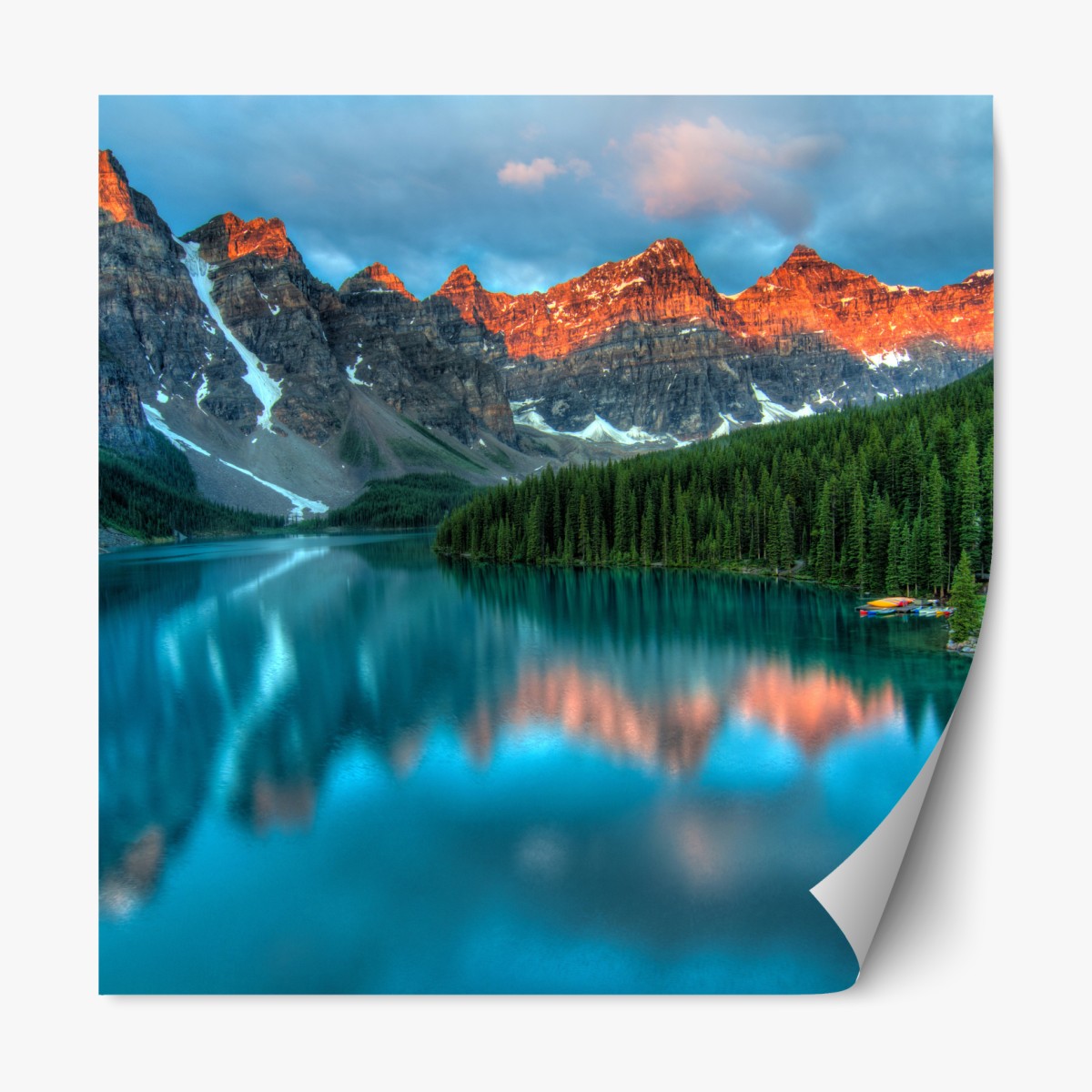 Repositionable sticker Moraine Lake sunrise alpenglow