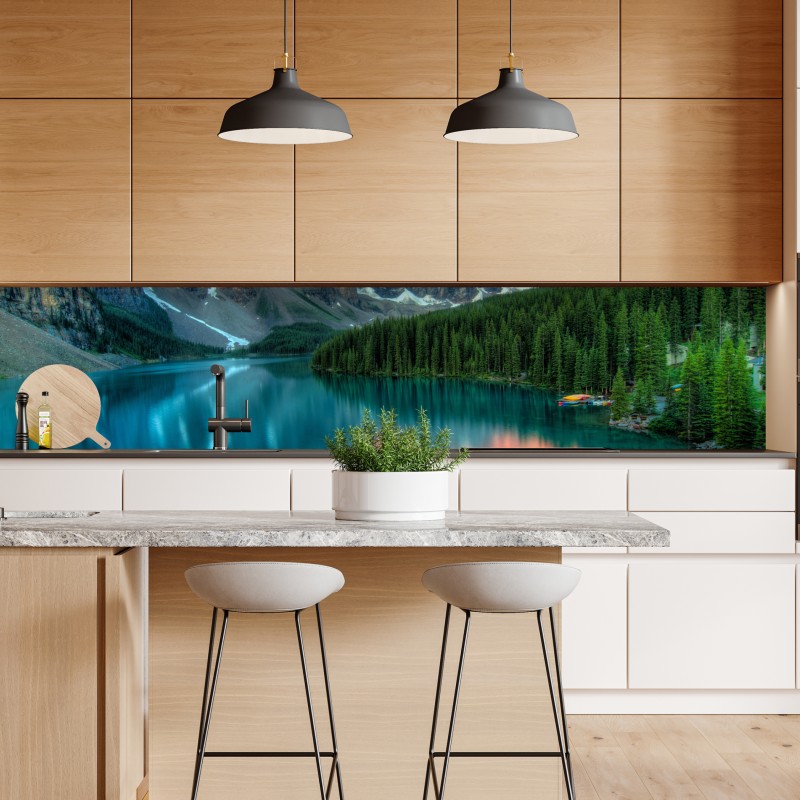 Naklejka repozycjonowalna jezioro Moraine wschód słońca alpenglow – Wallissimo® Naklejka repozycjonowalna jezioro Moraine wschód słońca alpenglow – Wallissimo®