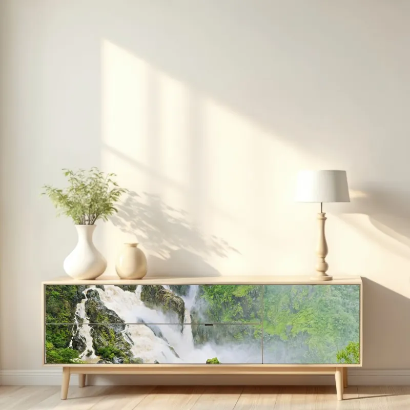 Naklejka repozycjonowalna akwarelowy wzór z ptakami i różami – Wallissimo®