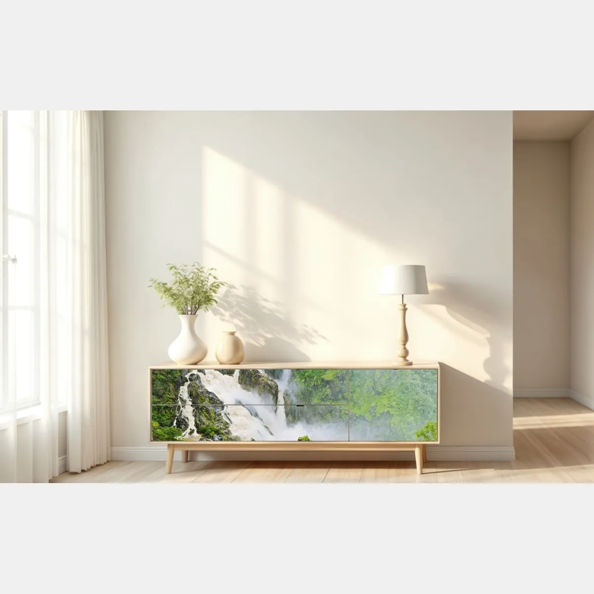 Naklejka repozycjonowalna wodospad Barron Falls w tropikalnym lesie – Wallissimo® Naklejka repozycjonowalna wodospad Barron Falls w tropikalnym lesie – Wallissimo®