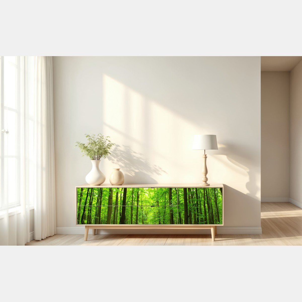 Naklejka repozycjonowalna spokojna leśna ścieżka – Wallissimo® Naklejka repozycjonowalna spokojna leśna ścieżka – Wallissimo®